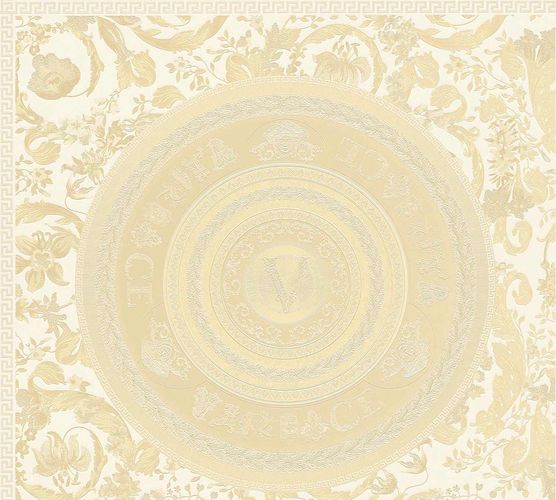Non-woven wallpaper Versace Pearl White Floral 38705-3