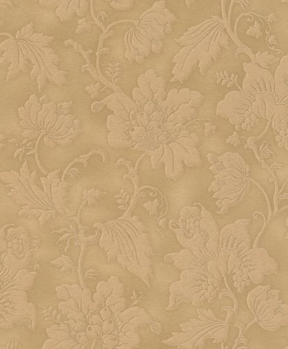 Non-Woven Wallpaper Flowers Leaves gold Gloss 570472