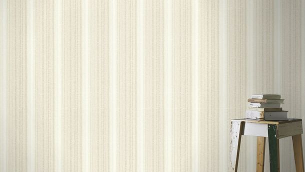 Rasch Non-Woven Wallpaper striped Beige White 652116