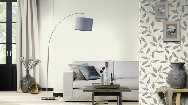 Rasch Non-Woven Wallpaper Fabric Design White Silver 651102