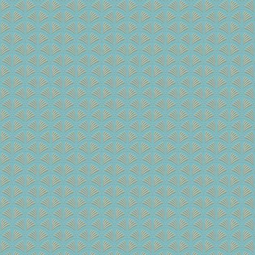 non-woven wallpaper jungle turquoise & gold design