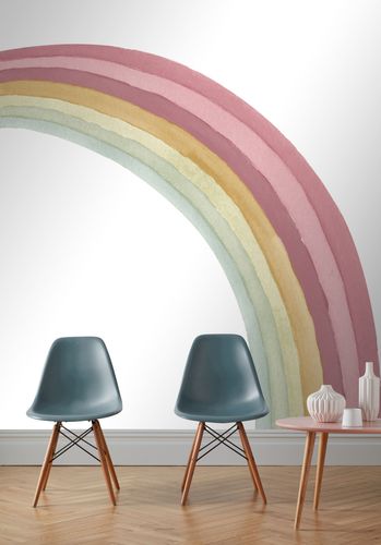 Wall mural rainbow pink 253269 Rasch children wallpaper