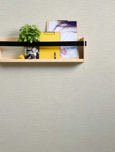 Non-woven wallpaper texture white silver metallic 38597-2