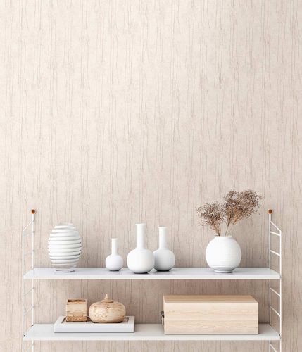 Non-woven wallpaper pampas grass white grey glitter 38614-2