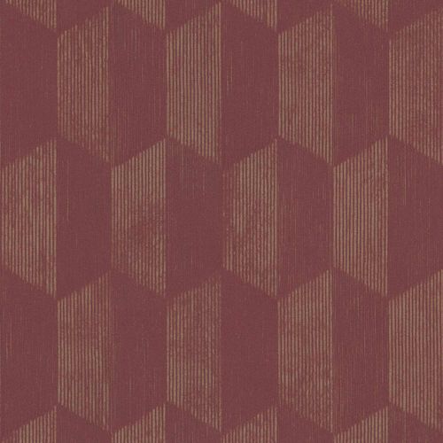 Non-woven wallpaper Red Gold Geometric 385925