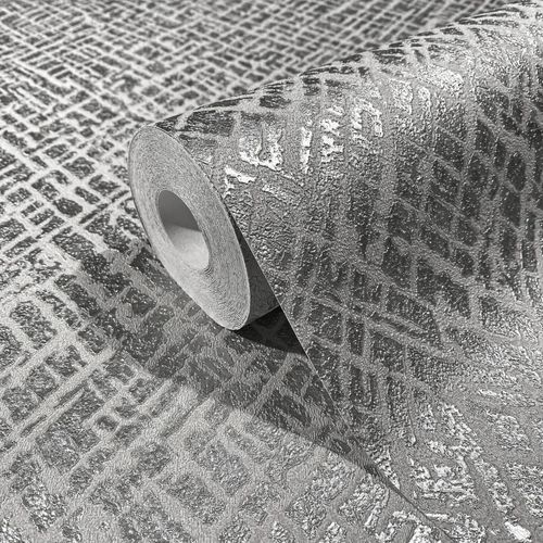 Designer Wallpaper Papis Loveday gray silver texture 86731