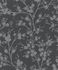 Wallpaper Ivy structure flowers black silver Novamur 1