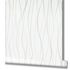 Non-woven wallpaper Ivy waves structure white beige Novamur 4