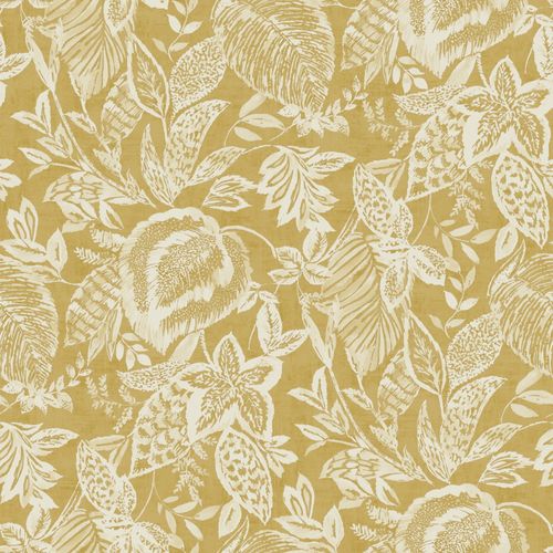 Non-woven wallpaper Nomad Yellow leaves 171802 Grandeco