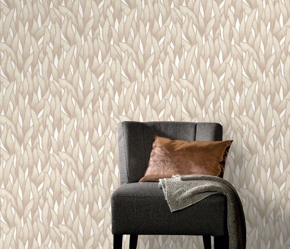 Non-woven wallpaper Erismann Spotlight Leaves Beige