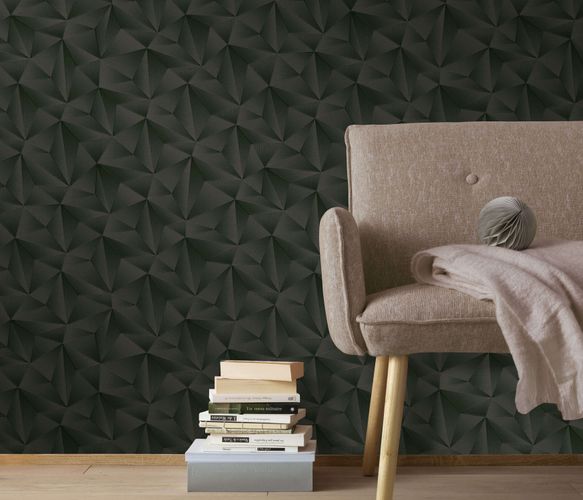Non-woven wallpaper Erismann Triangles Black 10106-15