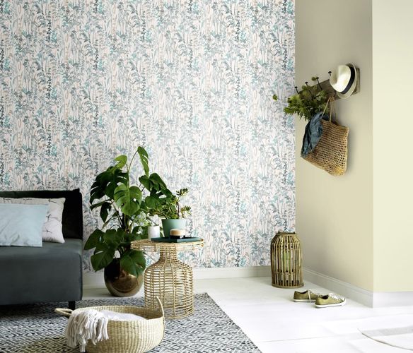 Erismann non-woven wallpaper white blue branches 10258-18