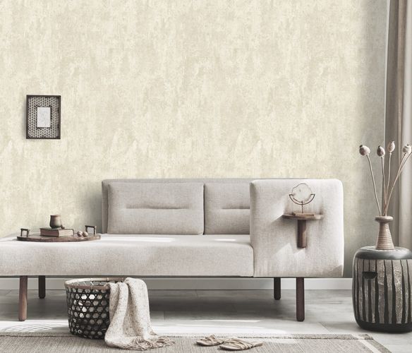 Erismann non-woven wallpaper cream metallic plaster look