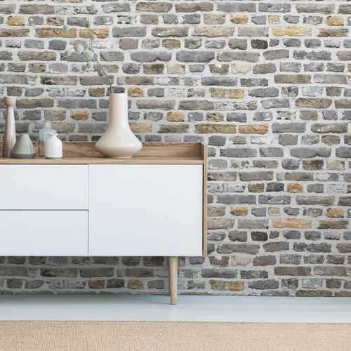 Non-woven wallpaper A.S. Creation 38829-2 grey stone wall