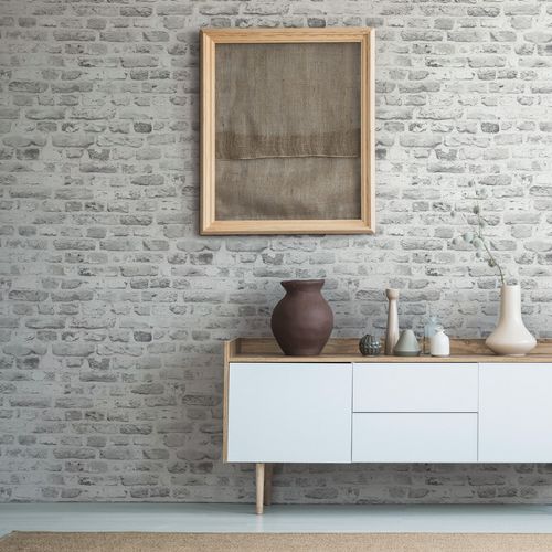 Non-woven wallpaper A.S. Creation 38829-4 White stone wall