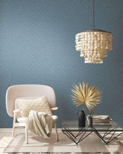 Non-woven wallpaper 38822-2 Blue Silver Lines