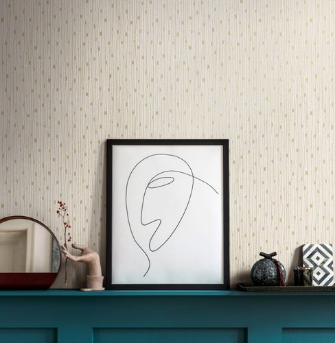Non-woven wallpaper A.S. Creation 38822-3 white gold lines
