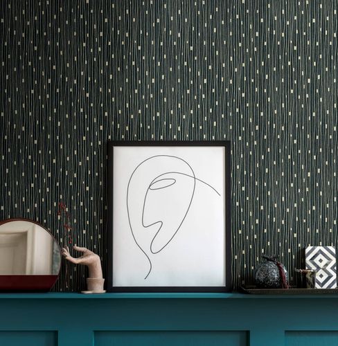 Non-woven wallpaper A.S. Creation 38822-4 Black Gold lines