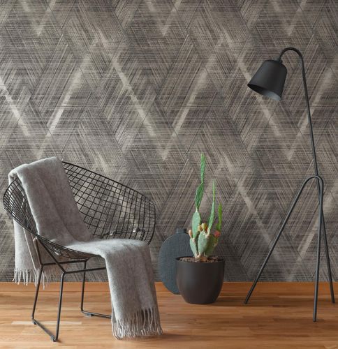 Non-woven wallpaper 38824-1 black gold diamond