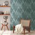 Non-woven wallpaper A.S. Creation green silver diamond 4