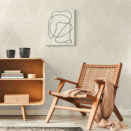 Non-woven wallpaper A.S. Creation 38824-4 cream diamond