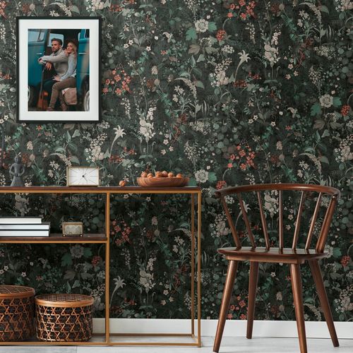 Non-woven wallpaper A.S. Creation 38825-4 Black Floral