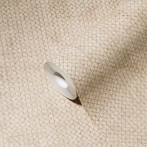 Non-woven wallpaper 38826-2 Beige Gold graphic