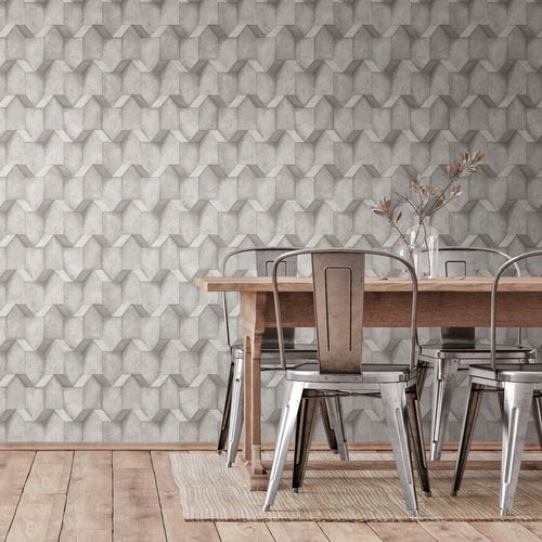 Non-woven wallpaper 38827-3 grey concrete look