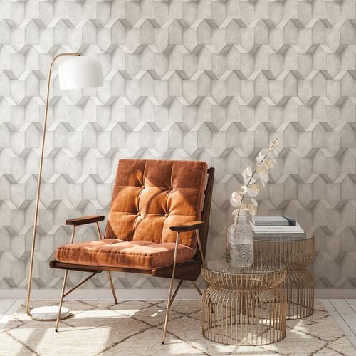 Non-woven wallpaper 38827-4 grey concrete look