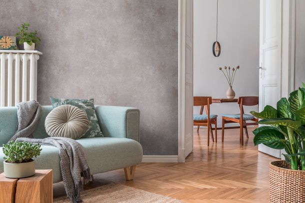 Non-woven wallpaper A.S. Creation grey rose gold texture