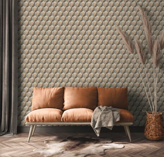 Non-woven wallpaper 3D graphics grey beige AS Creation