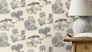 Non-woven wallpaper Rasch Jungle White Black 555028 4