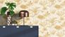Non-woven wallpaper Rasch ferns cream yellow 555158 1