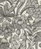 Non-woven wallpaper Rasch Flowers Leaves White Black 2