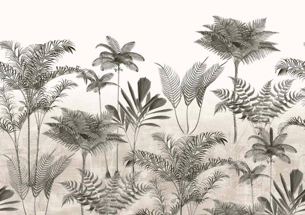 Wall mural Rasch Ferns Beige grey 556193