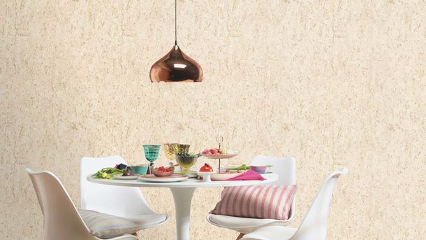 Non-woven wallpaper 538328 Rasch concrete beige gold