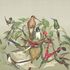 Wall mural 543537 Rasch leaves birds green brown 1