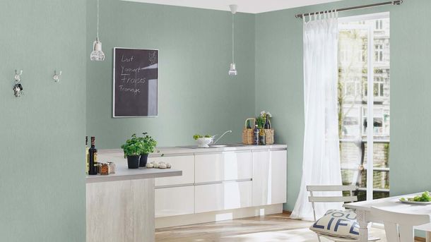 Rasch non-woven wallpaper textile optics light green silver