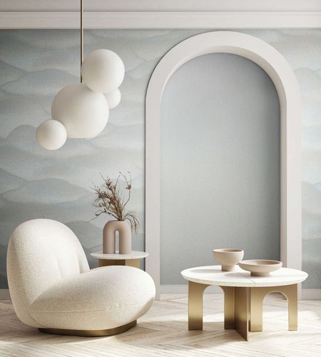 Non-woven wallpaper 34017 waves grey white Marburg