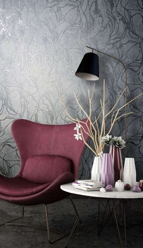 Non-woven wallpaper 34254 lines pattern gray silver Marburg
