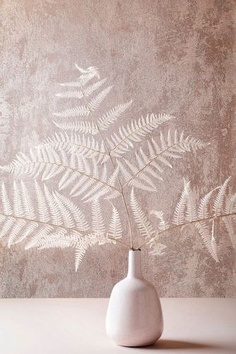 Non-woven wallpaper 34279 plain structure rose gold