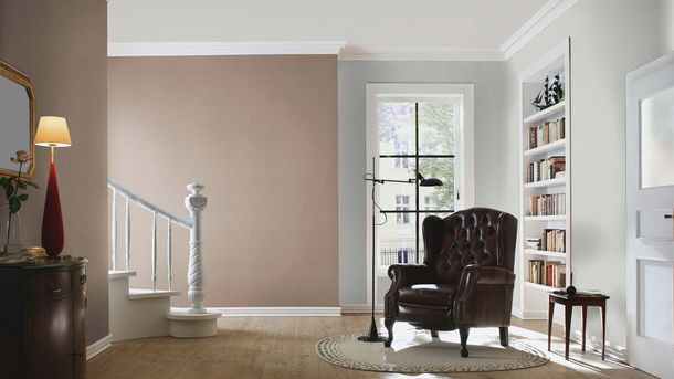 Non-woven wallpaper Rasch Textil look Brown 633573