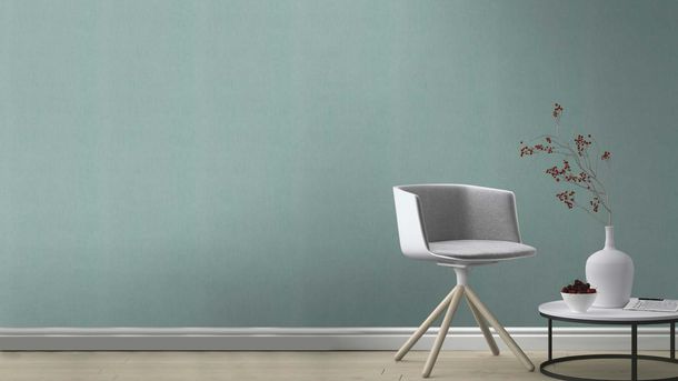Non-woven wallpaper Rasch Textil look Turquoise 633665