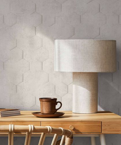 Marburg non-woven wallpaper 34158 geometric beige grey