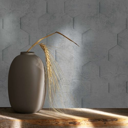 Marburg non-woven wallpaper 34160 geometric grey