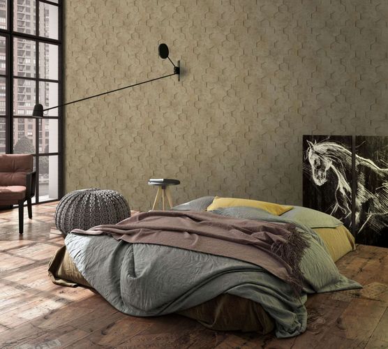Marburg non-woven wallpaper 34163 geometric beige brown