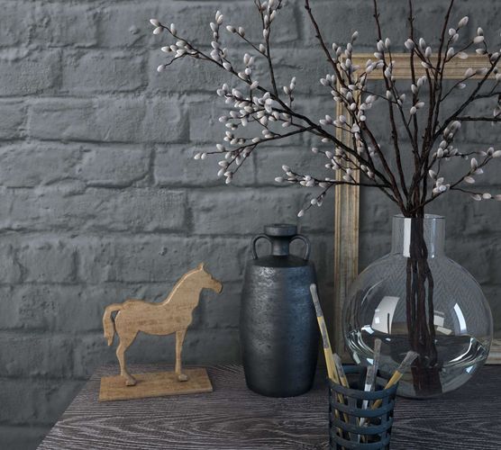 Marburg non-woven wallpaper 34170 stone look dark grey