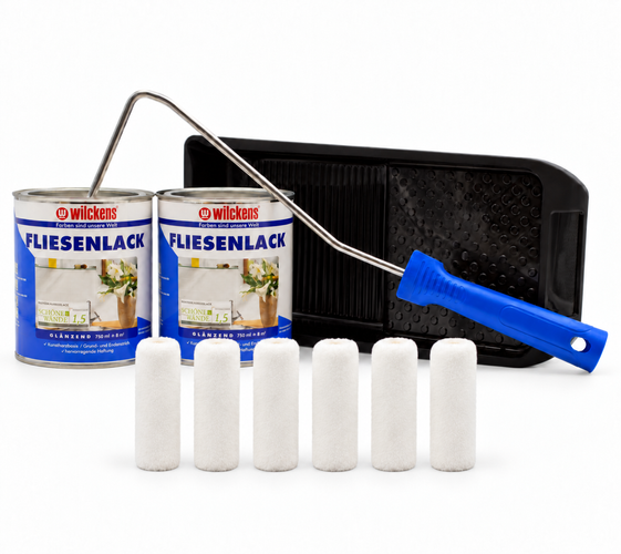 Set of 2 Wilckens Tiles Varnish White Paint Roller for 16m²