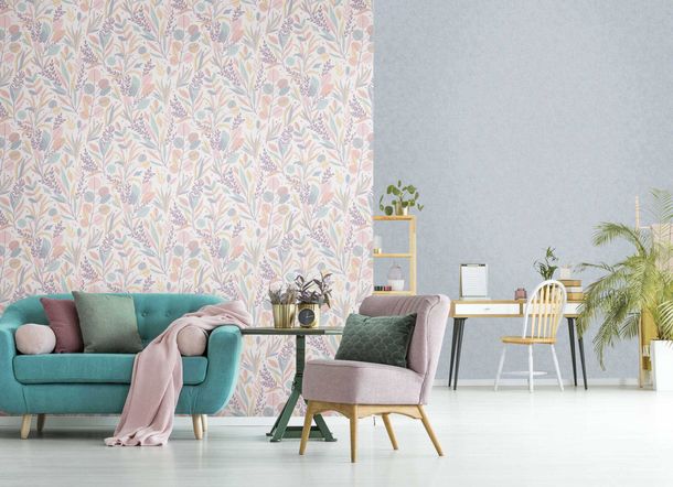 Non-woven wallpaper jungle abstract pink Marburg 47411