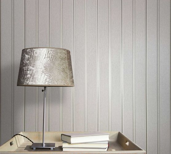 Non-woven wallpaper beige silver stripes Marburg 31580
